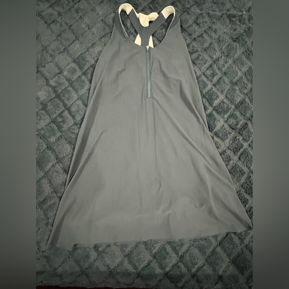 Athleta Gray Midi A-Line Dress Asymmetrical with bodysuit